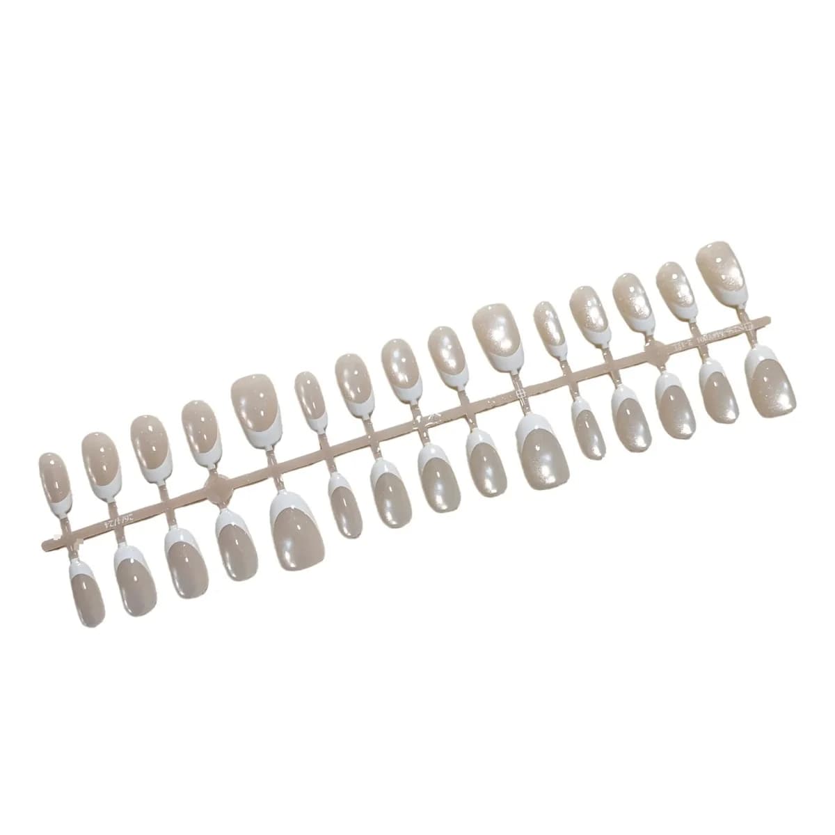 French White Cat Eye Klebenägel Kurz Oval 30 Stk