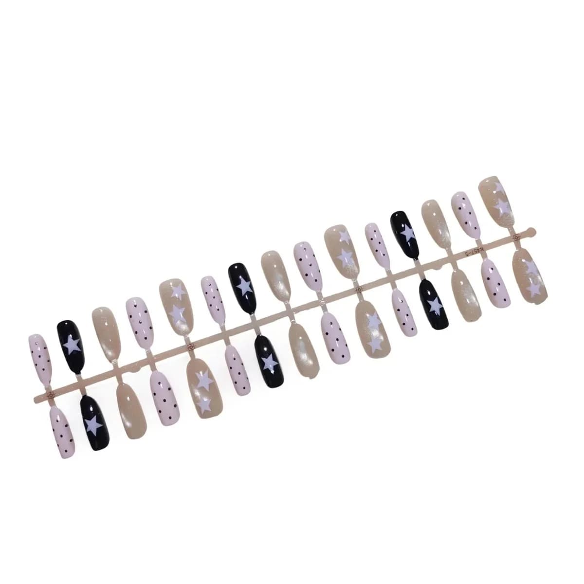 Press-On-Nails Cat-Eye Nebelrosa Oval 30 Stück