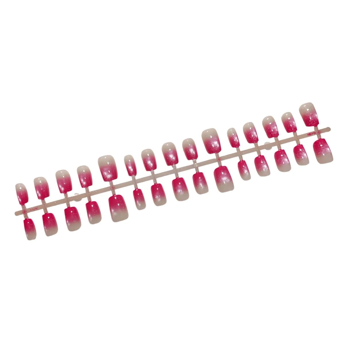 Rosa-Farbverlauf Cat Eye Press-On Nägel Kurze Ballerina-Form