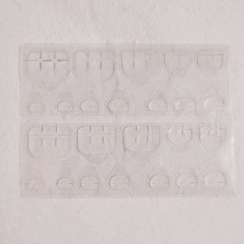 Klare doppelseitige Klebetabs für Press-On-Zehennägel, 24 Stück