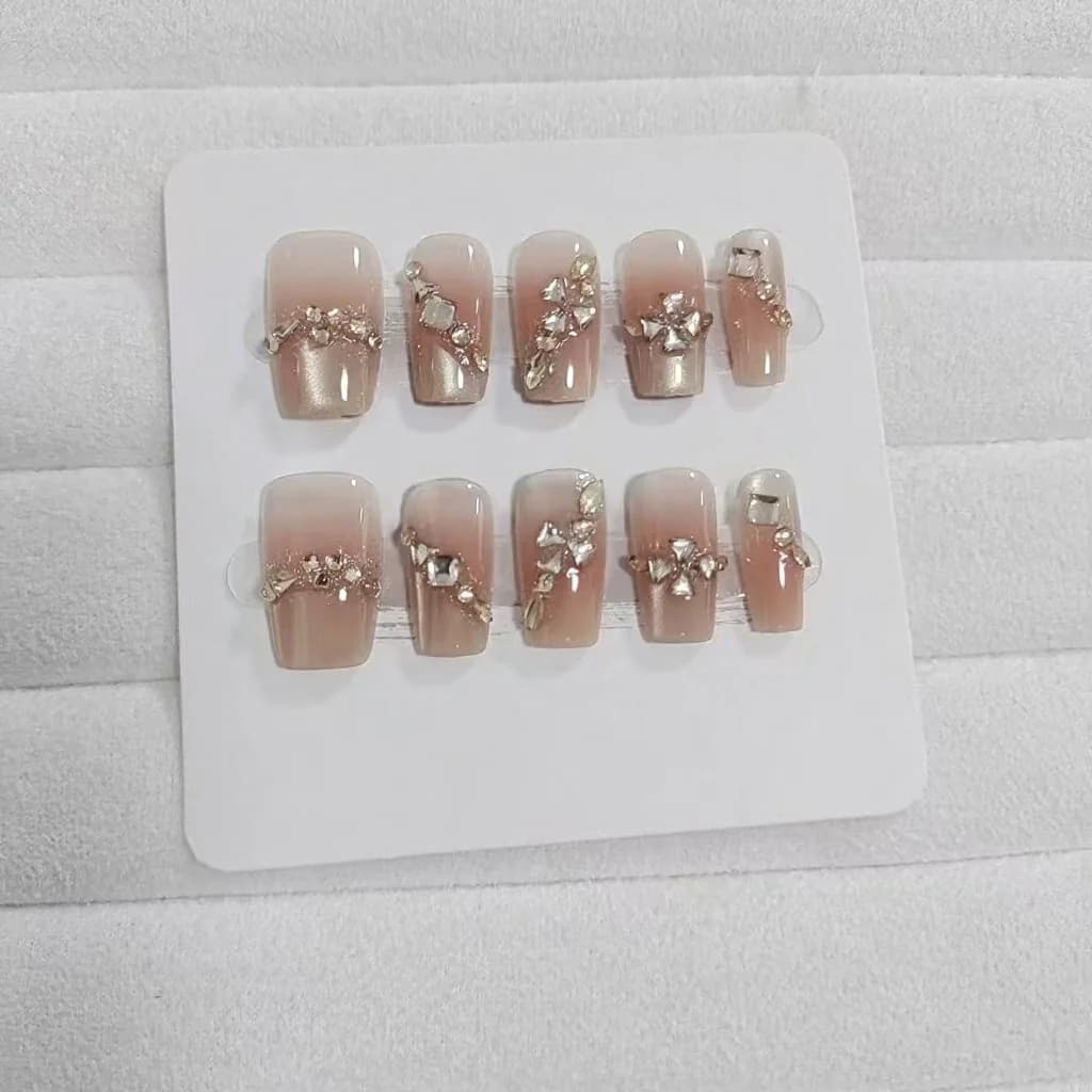 Strass-Kunstnägel mit Sternenmuster, 30-teiliges Set