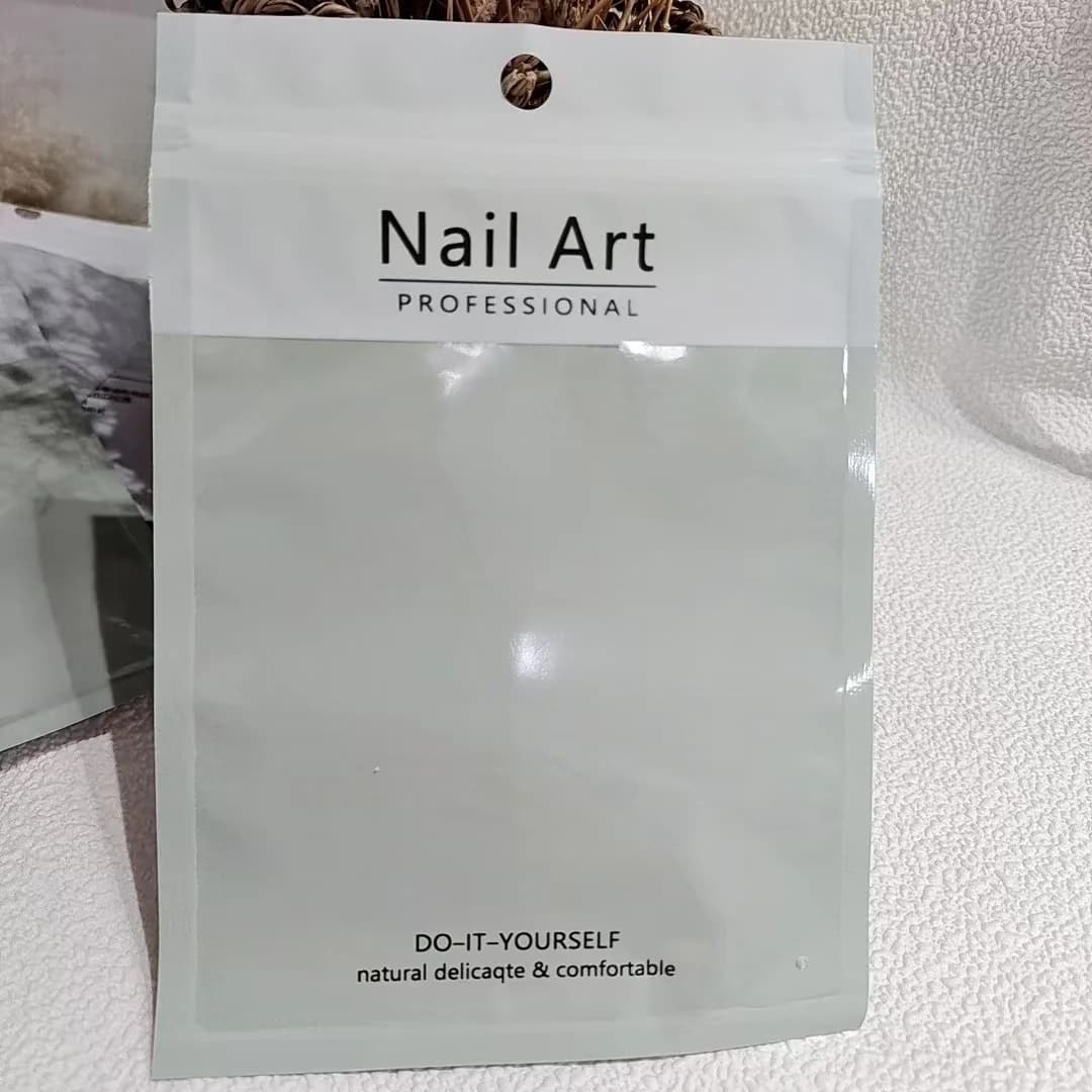 Salbeigrüne Kunststoff-Reißverschlussbeutel für Nagelwerkzeug-Aufbewahrung